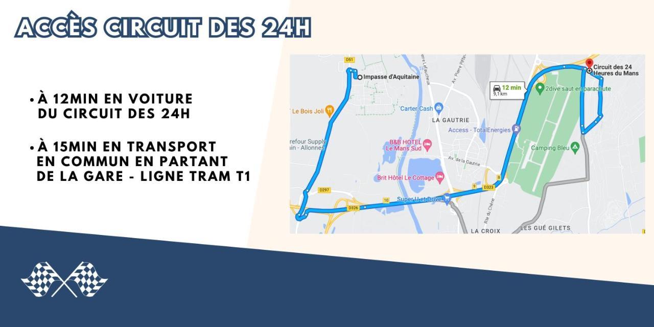 Appartement T3 Proche Circuit Du Mans Allonnes  외부 사진
